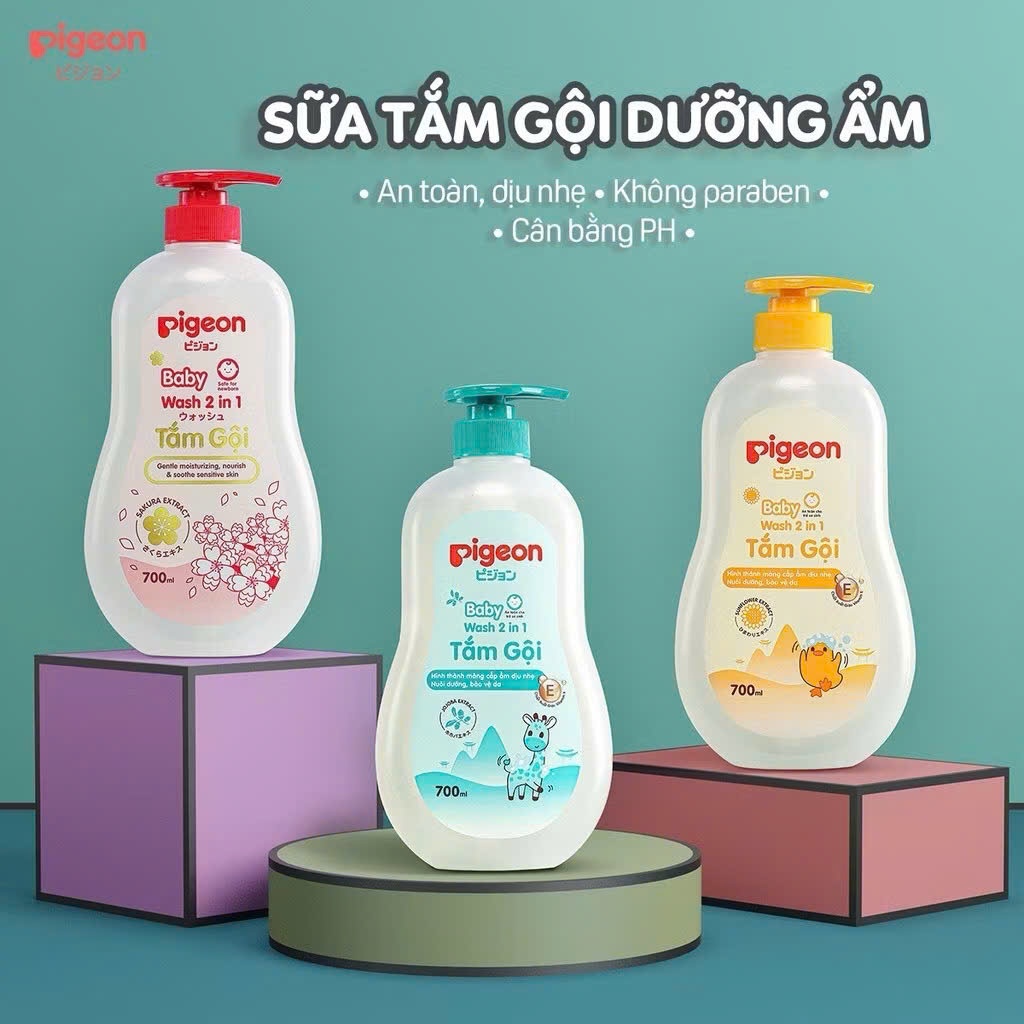 [CHÍNH HÃNG]Sữa tắm dịu nhẹ Jojoba Pigeon / Pigeon Anh Đào/ Hoa hướng dương 700ml