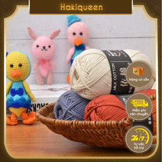 Len milk cotton 50g mác đen loại tốt giá rẻ - Hakiqueen