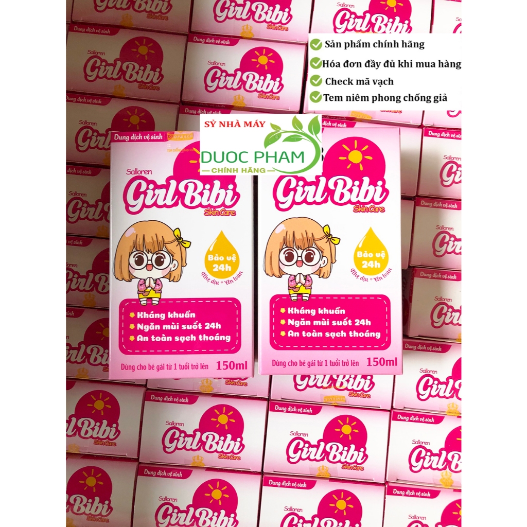 Dung dịch vệ sinh trẻ em dành cho bé từ 1 tuổi Salloren Girl BIBI SKIN Care chiết xuất thiên nhiên an toàn cho bé