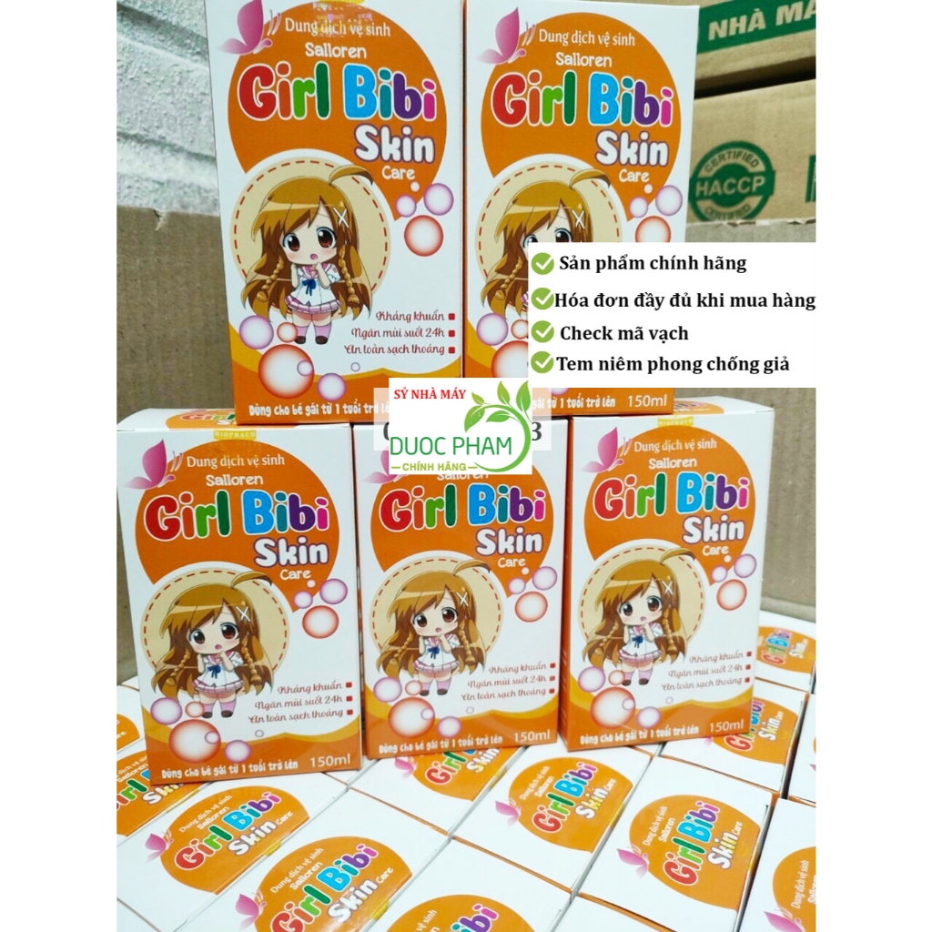 Dung dịch vệ sinh trẻ em dành cho bé từ 1 tuổi Salloren Girl BIBI SKIN Care chiết xuất thiên nhiên an toàn cho bé