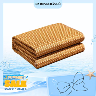 Chiếu Điều Hoà Sợi Mây Lót Lụa Cao Cấp Chiếu Có Chun Cài Góc Siêu Tiện Lợi