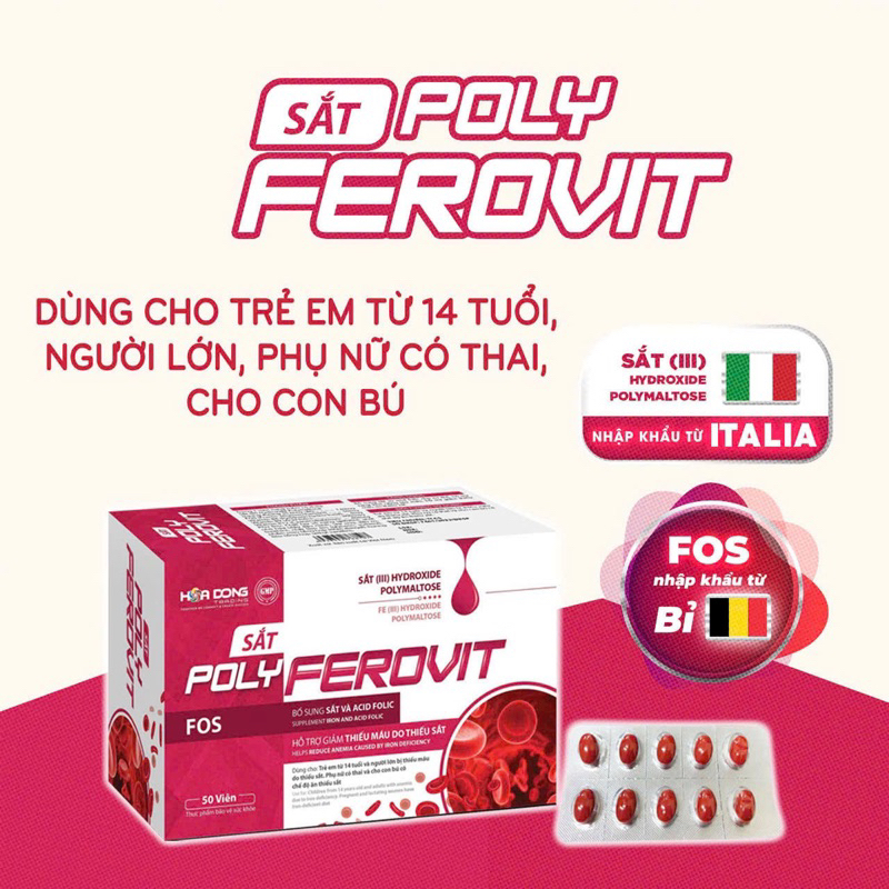 Bổ máu ferovit hộp 50 viên