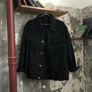 ÁO KHOÁC JEAN NỮ ĐEN TRƠN 2033