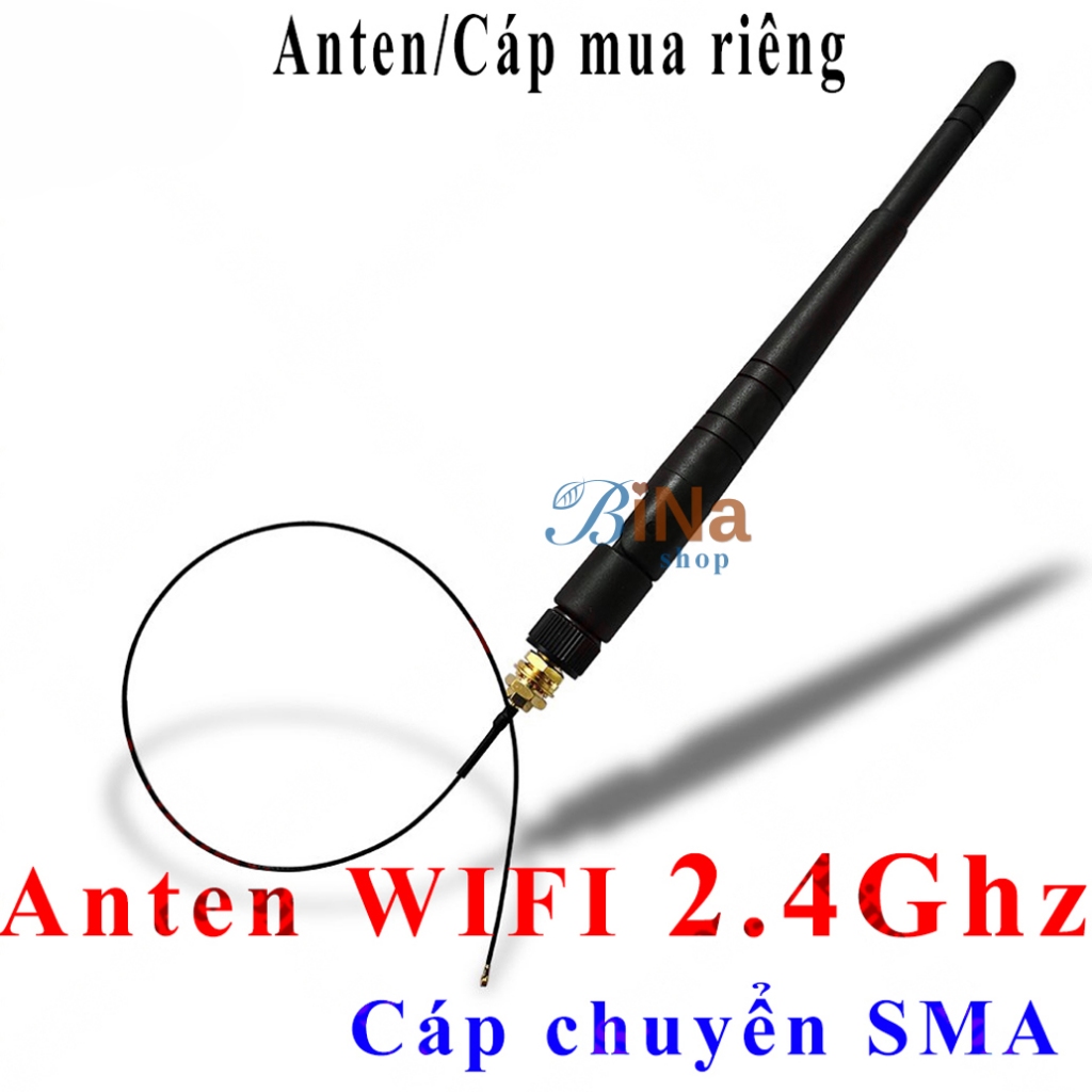 Anten Wifi 3dbi băng tần 2.4Ghz (cáp SMA mua riêng)