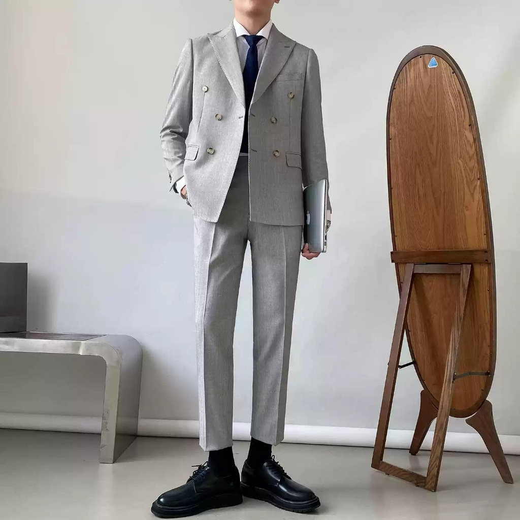 Bộ Vest Nam, Blazer Nam KAI Store Áo Vest, Blazer 6 Nút Thiết Kế Đơn Giản Trẻ Trung BL12