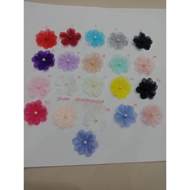 Hoa voan nhí 2.5cm ( Giá 28k/ 2 gói  (10 hoa/1 gói )