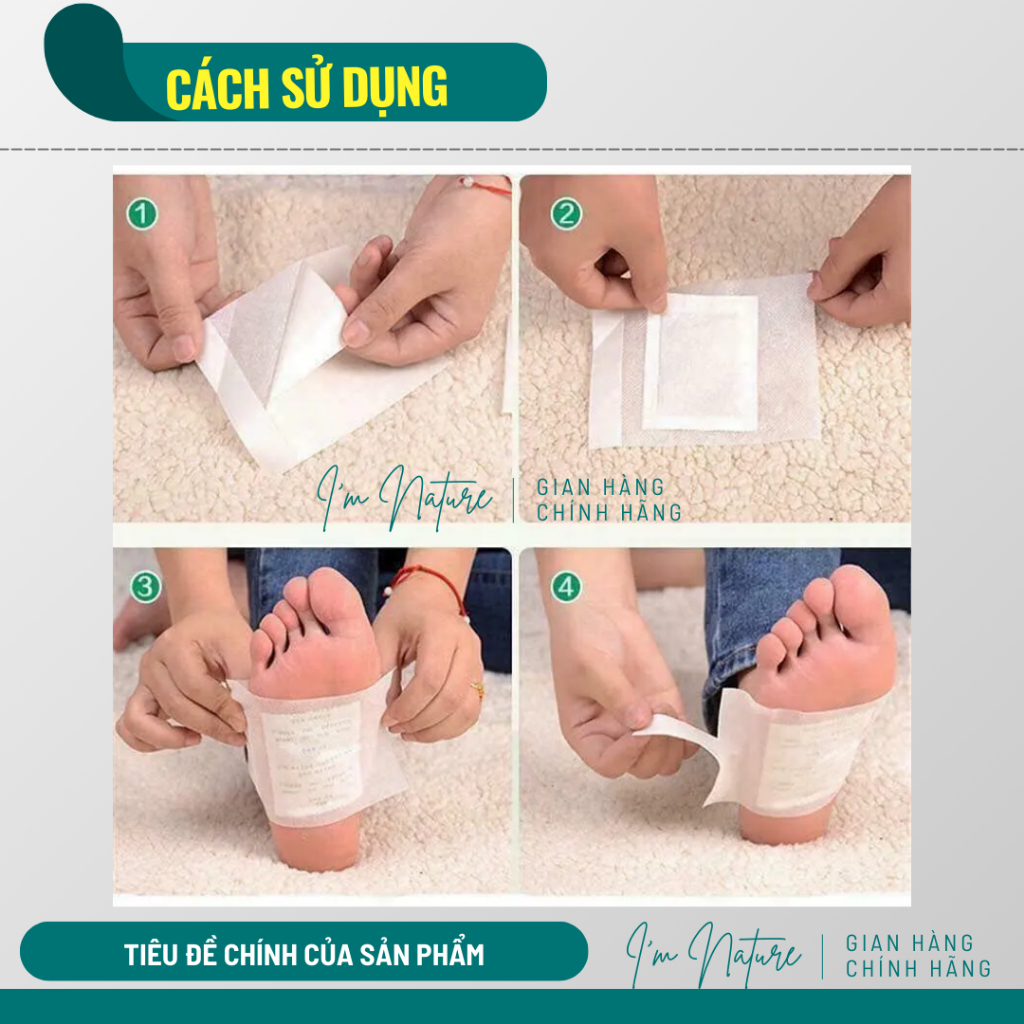 10 Miếng Dán Thải Độc Chân Nhật Bản Kinoki Detox Foot Patch Giúp Thư Giãn - Ấm Lòng Bàn Chân - Giảm Nhức Mỏi