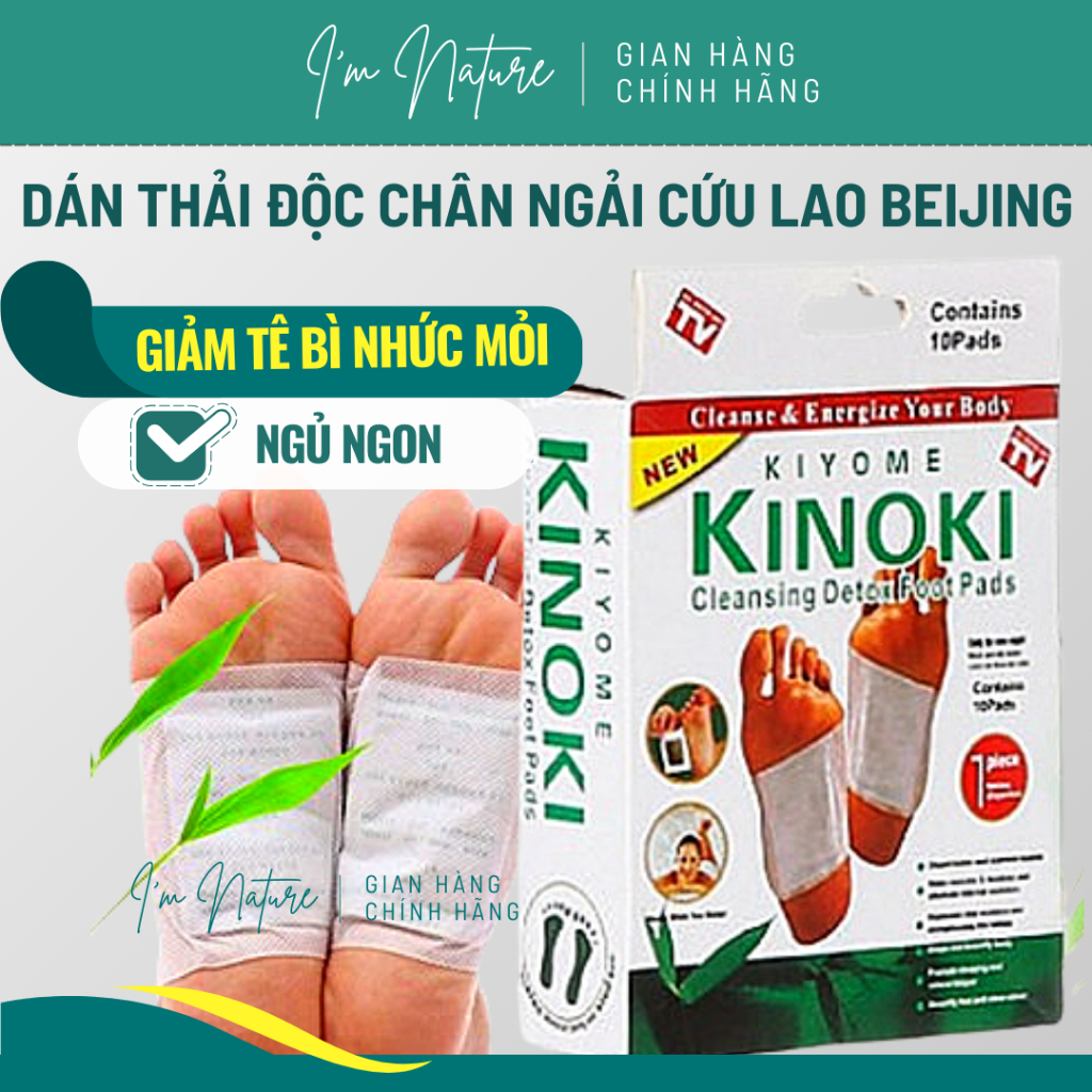 10 Miếng Dán Thải Độc Chân Nhật Bản Kinoki Detox Foot Patch Giúp Thư Giãn - Ấm Lòng Bàn Chân - Giảm Nhức Mỏi