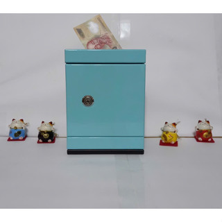 Tủ sắt mini có chìa khóa để tiền ống heo giấy tờ an toàn tiện dụng