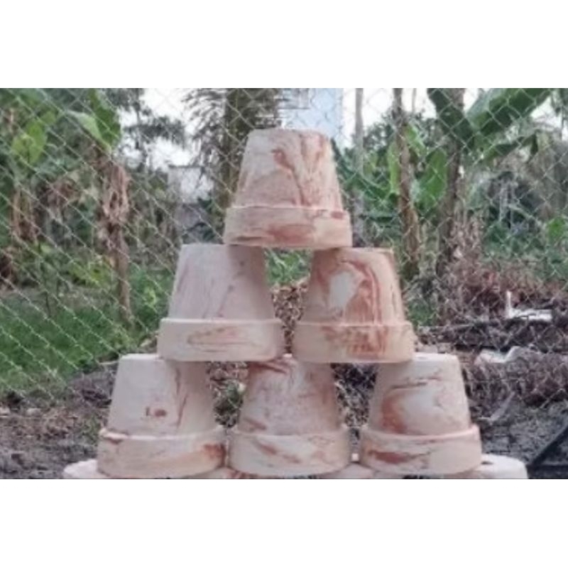 Chậu đất nung - chậu ly gờ miệng 8, cao 7
