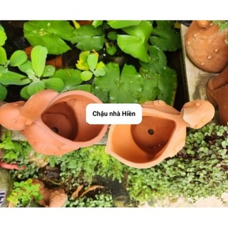 Chậu thú đất nung - chậu chim bồ nông