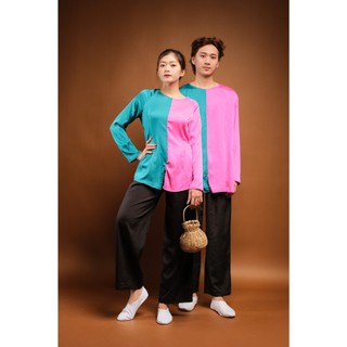 Áo Bà Ba Lụa Hồng Xanh Nam Cách Tân