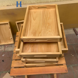 Khay Gỗ Đa Năng Cao Cấp Có Tay Cầm Dày 4cm Dùng Để Bưng Bê Đồ Ăn Đồ Uống Nhà Hàng,Chụp Ảnh Decor Khách Sạn, Cafe