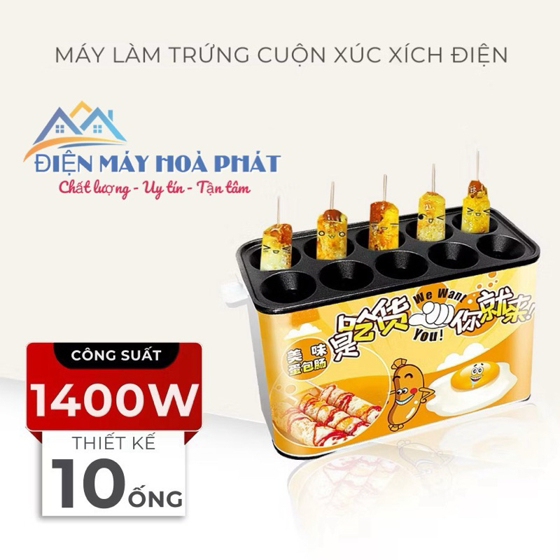 Máy làm bánh trứng cuộn 10 ống