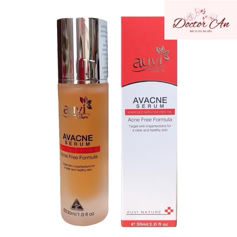 [CHÍNH HÃNG] serum giảm thâm, giảm mụn, điều tiết dầu nhờn AUVI AVACNE SERUM 30ml BS DA LIỄU AN