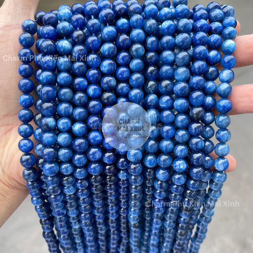 Chuỗi Hạt Dây Đá Mã Não Vân Xanh Dương Kyantie - Charm Phụ Kiện Xâu Phối Vòng Tay Dây cổ Phong Thủy 