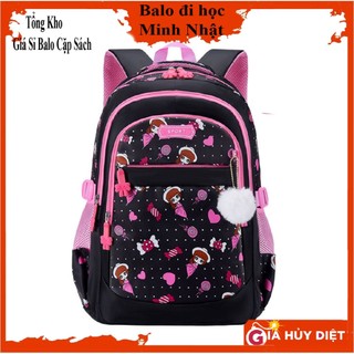Balo đi học cho bé gái cấp 1 từ lớp 1 đến lớp 3, cặp sách học sinh tiểu học chống thấm nước, chống gù nhiều ngăn