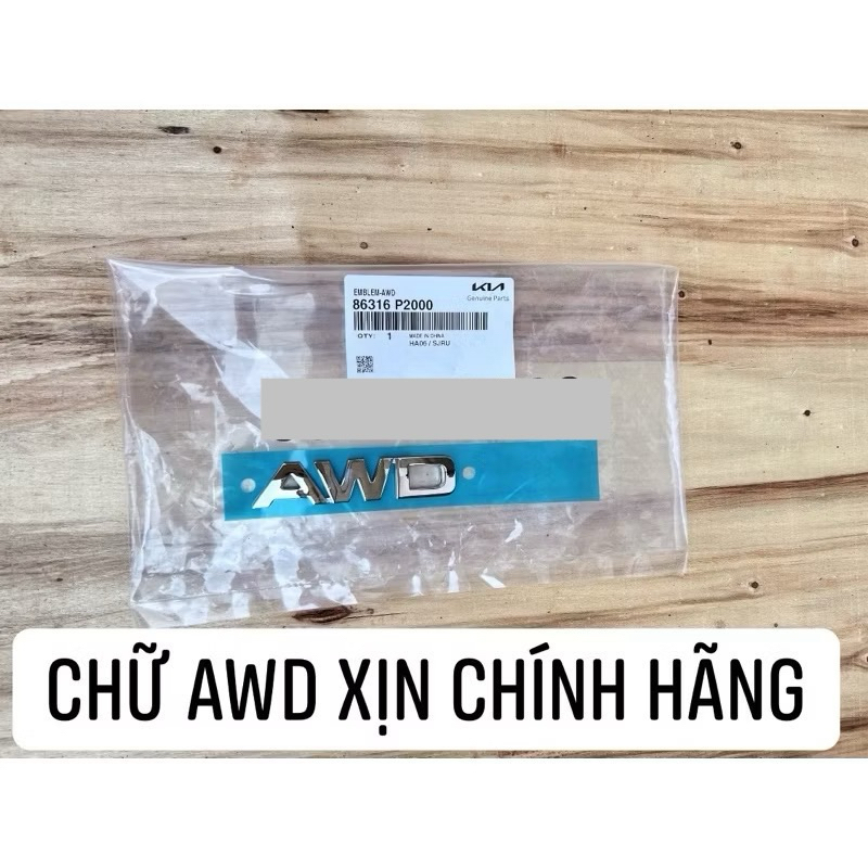 LOGO CHỮ NỔI AWD DÁN ĐUÔI XE XỊN CHÍNH HÃNG 86316-P2000