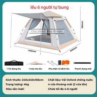 Lều mùa hè 4- 6 người tự bung lên và xếp gọn lại cực nhanh dã ngoại cắm trại