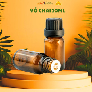  Vỏ chai tinh dầu nâu nắp nhỏ giọt 10ml - loại cao cấp, vỏ lọ đựng tinh dầu xông phòng