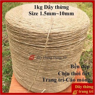 Dây thừng, 1kg dây thừng trang trí, loại đẹp, size 1.5mm~10mm, làm handmade, decor, cào móng mèo