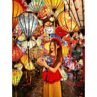 Đèn lồng hội an phi 3d (20cm) chuyên trang trí nhà cửa chùa miếu treo trung thu treo tết giáng sinh