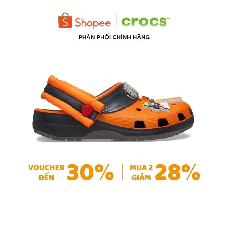 [ CHÍNH HÃNG ] GIÀY CLOG TRẺ EM CROCS CLASSIC NARUTO - GRAPHITE (Free Ship)