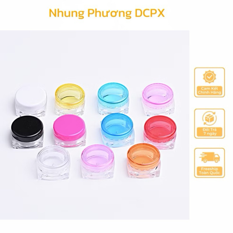 Hũ Nhựa Chiết Vuông 3G- Hũ Kim Cương 5g  Hũ Chiết Mỹ Phẩm Đựng Kem-