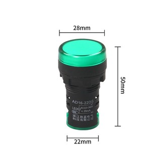 Combo 10 Đèn báo pha phi 22 - Đèn LED tín hiệu xanh, vàng đỏ phi 22mm