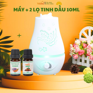 Tặng 2 Tinh Dầu, Máy Xông Tinh Dầu Khuếch Tán Phun Sương Hồ Điệp 2200ml, Phun Sương Tạo Ẩm Không khí