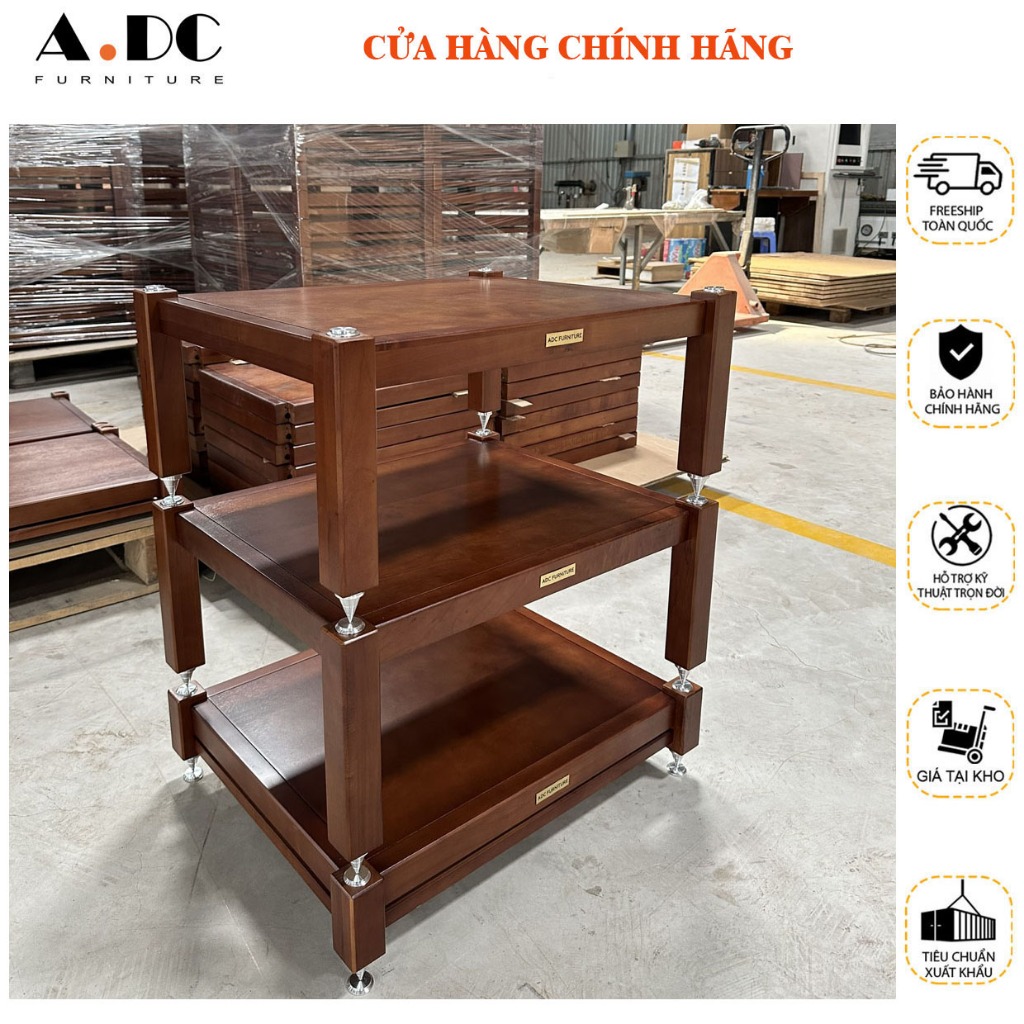 Kệ Audio gỗ thịt - Ampli - Kệ Âm Thanh  1 Tầng, 2 Tầng, 3 Tầng, Chân Loa Cây