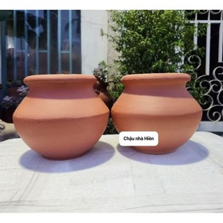 Chậu đất nung - chậu bình cao 19, miệng 16 (miệng trong 12.5)