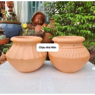 Chậu đất nung - chậu bình cao 19, miệng 16 (miệng trong 12.5)