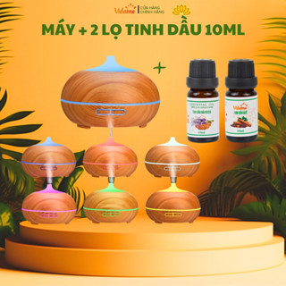 Máy khuếch tán tinh dầu bí ngô, Tặng 2 lọ tinh dầu thiên nhiên vidame, tạo ẩm không khí, mát phòng