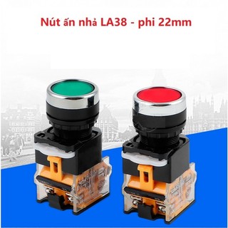 Combo 10 Nút ấn LA38 Phi 22 - nút ấn nhả xanh đỏ phi 22mm