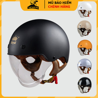  Mũ bảo hiểm nửa đầu kính âm Royal M239 chính hãng,nón bảo hiểm 1 2 có kính chắn gió che full mặt cho nam nữ,bảo hành 12t 