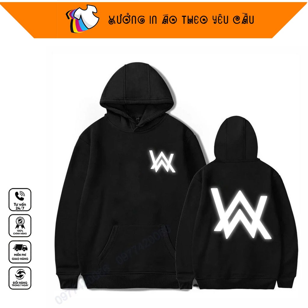 áo hoodie alan walker phản quang | XƯỞNG IN ÁO