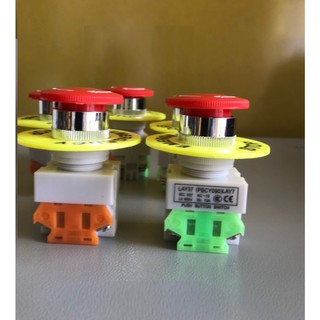 Combo 10 Nút ấn dừng khẩn Emergency Stop phi 22mm -LA37-11DN