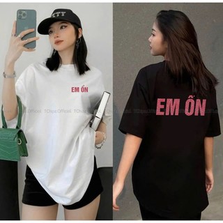 Áo Thun Nam Nữ Em Ổn, Anh Ổn Kim Tuyến Lấp Lánh Form Rộng Tchipz Chất Vải Cotton 250gsm Cao Cấp Full Tag Mac