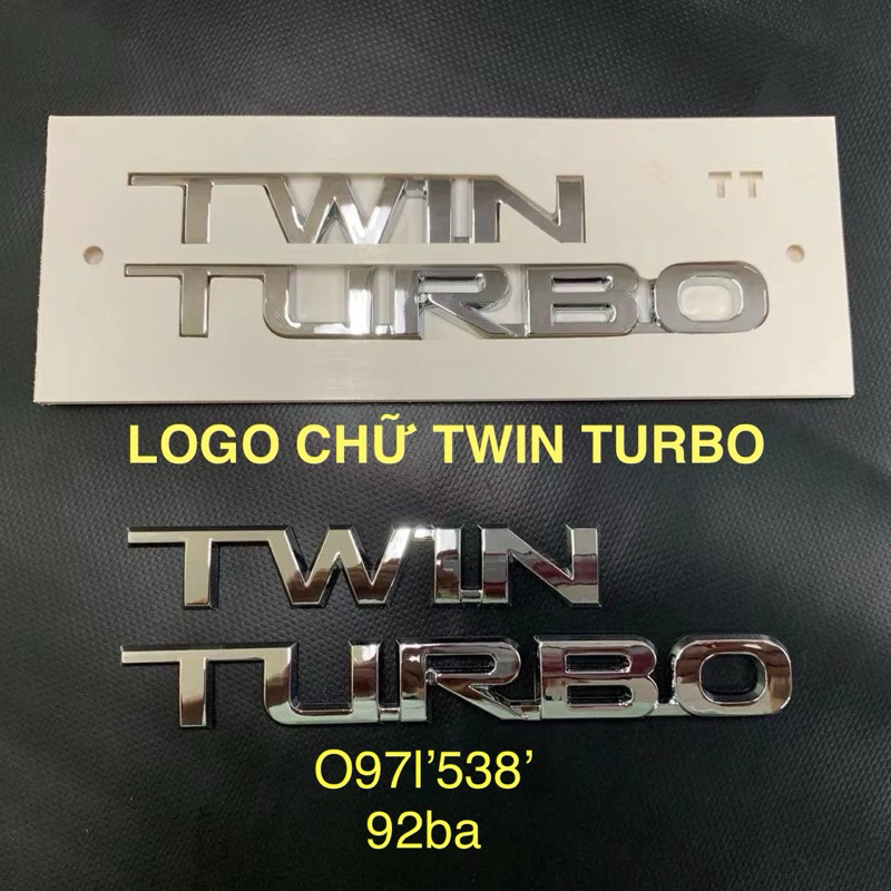 LOGO CHỮ TWIN TURBO dán xe LAND CRUISER cao cấp
