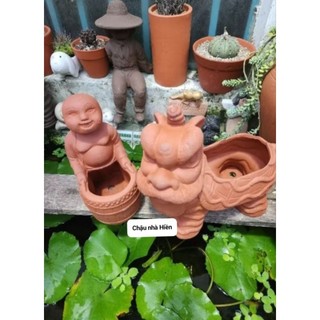 Chậu đất nung - Chậu lân + địa