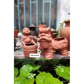 Chậu đất nung - Chậu lân + địa