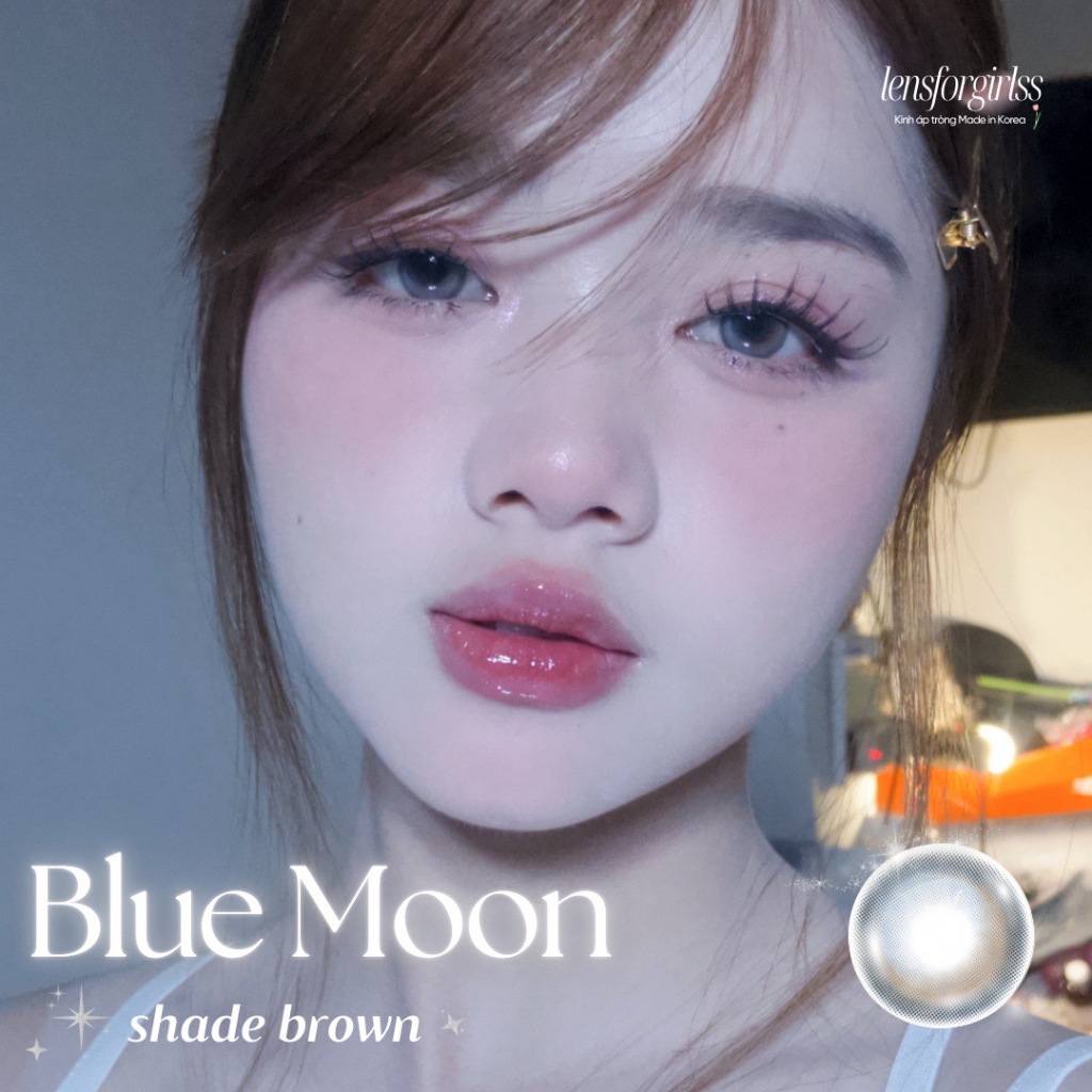 Kính áp tròng sz GIÃN TRÒNG hiệu ứng ánh trăng BLUE MOON SHADE BROWN chính hãng HERA | Lens cận | LENSFORGIRLSS | BigBuy360 - bigbuy360.vn