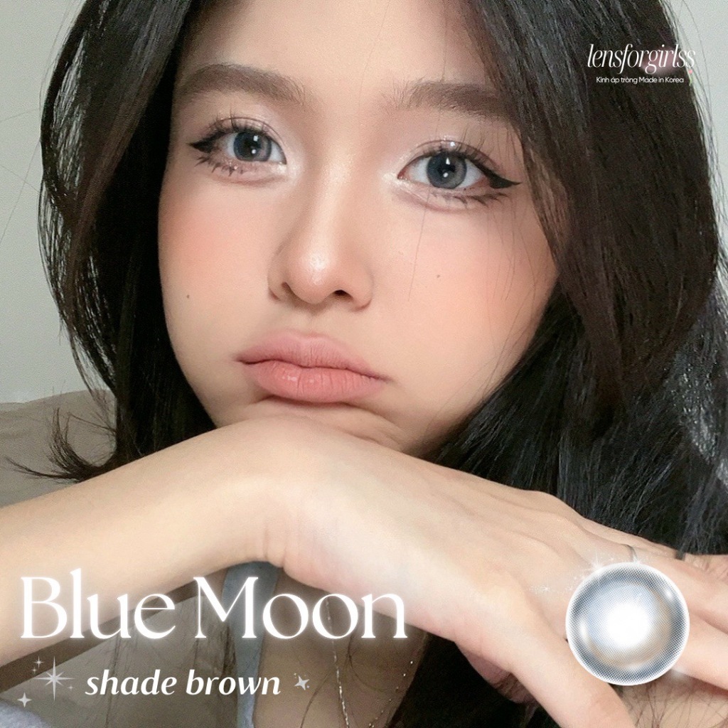 Kính áp tròng sz GIÃN TRÒNG hiệu ứng ánh trăng BLUE MOON SHADE BROWN chính hãng HERA | Lens cận | LENSFORGIRLSS | BigBuy360 - bigbuy360.vn