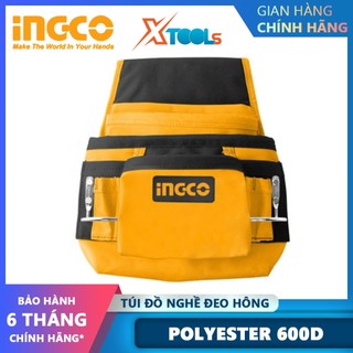 Túi đựng đồ nghề đeo hông INGCO HTBP01011 32x28cm, giỏ đựng dụng cụ phụ kiện polyester 600D có khoá cài siêu bền chắc