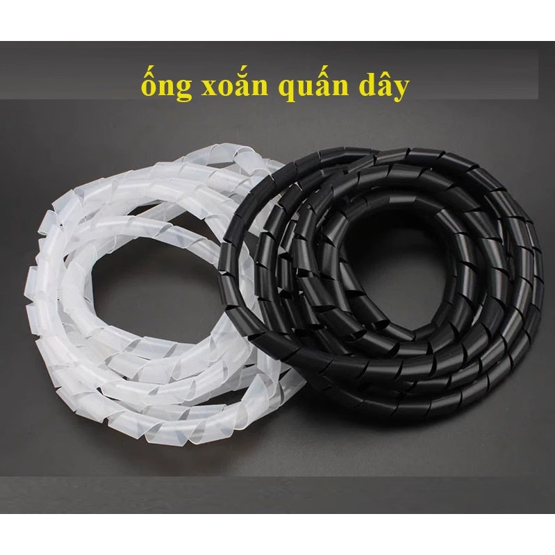 Combo 5 Cuộn Ống xoắn luồn dây điện - ống ruột gà quấn dây điện phi 8mm ,10mm, 12mm