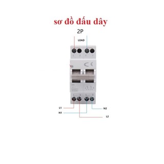 Át đảo chiều 2p 63a - cầu dao đảo chiều 1 pha 2P 63A