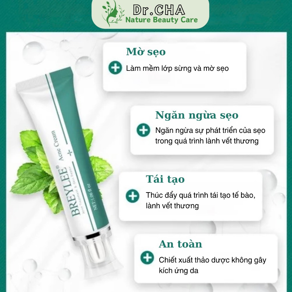BREYLEE Kem Xoá Mờ Sẹo Hỗ Trợ Xoá Mờ Sẹo Lồi, Lõm, Bỏng Bô, Thuỷ Đậu 30g