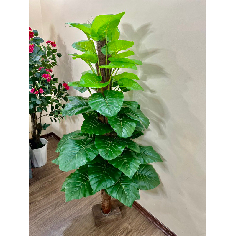 cây trầu bà leo cột giả 1m6,cây trầu bà giả, cây giả trang trí, cây giả decor