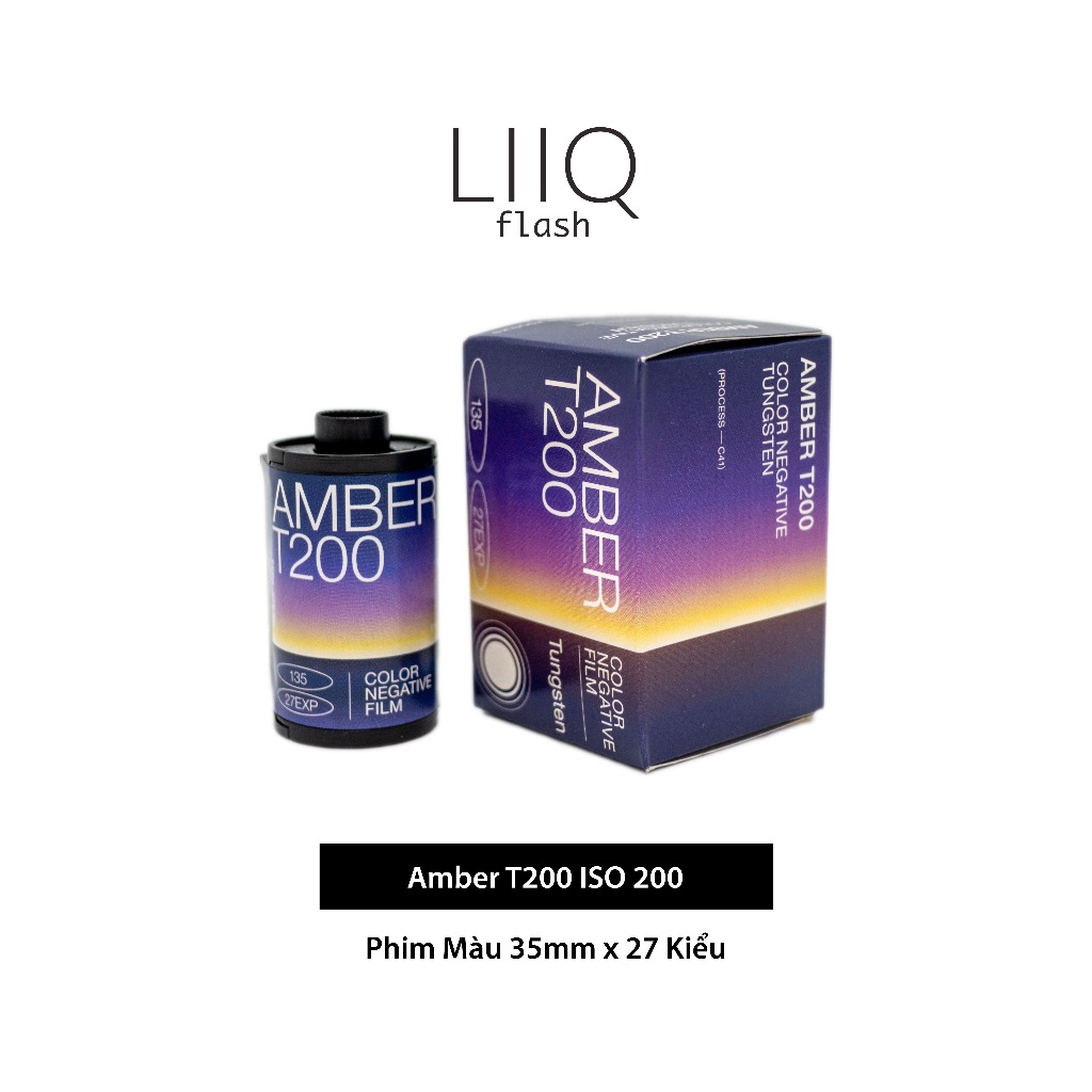 Phim Amber T200 ISO 200, Màu Color, 135/35mm x 27 Kiểu, Out Date Nhẹ Cho Máy Chụp Ảnh Film - LIIQ Flash